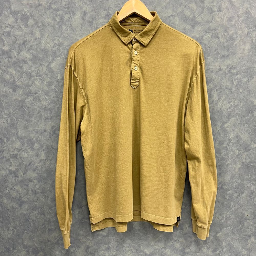 Onward Reserve‎ Long Sleeve Polo Shirt Casual Cotton Olive Green Men's XL